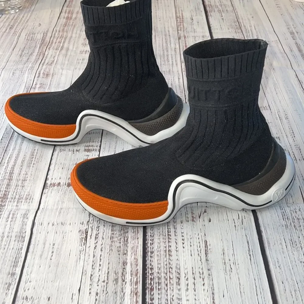 #LOUIS VUITTON Stretch Textile Sneaker Boots 40